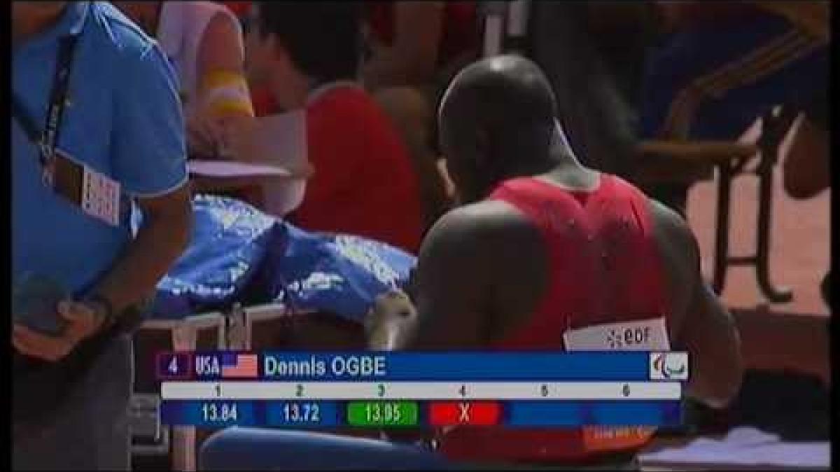 Athletics - Dennis Ogbe - men's shot put F58 final - 2013 IPC Athletics World Championships, Lyon