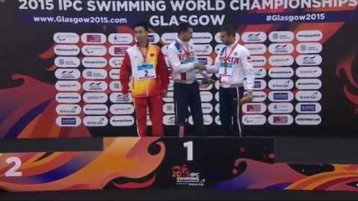 Men's 50m Freestyle S8 | Victory Ceremony | 2015 IPC Swimming World Championships Glasgow