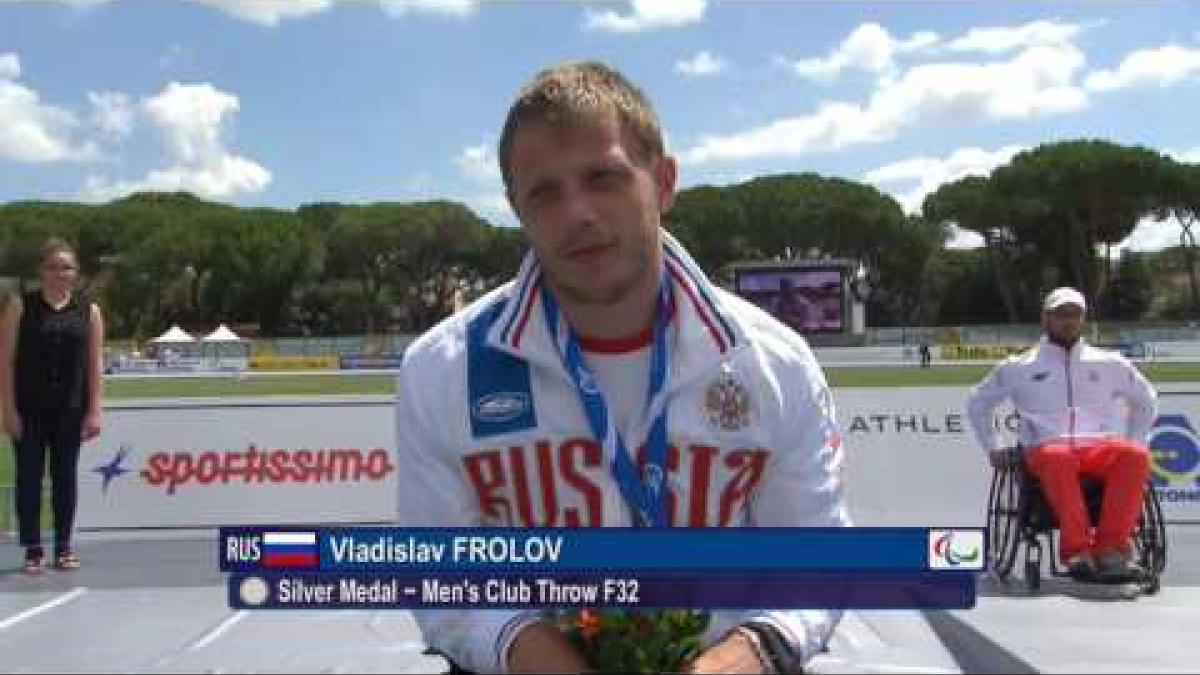 Men's club throw  F32 | Victory Ceremony | 2016 IPC Athletics European Championships Grosseto