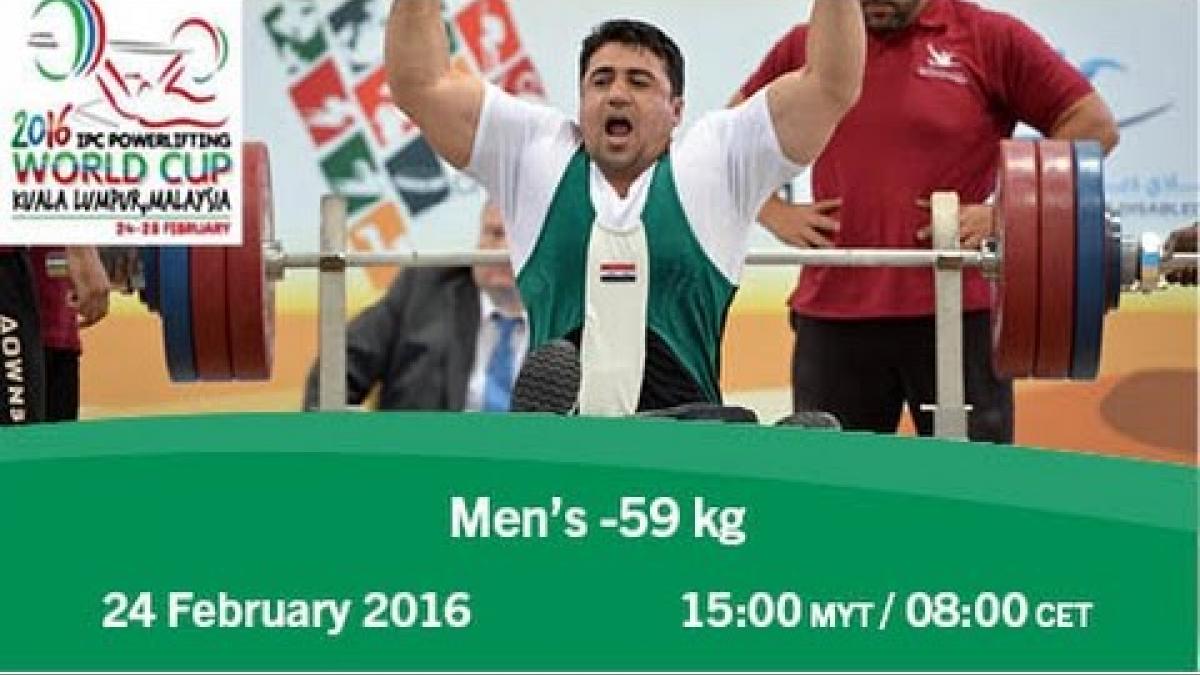 Men’s -59 kg | 2016 IPC Powerlifting World Cup Kuala Lumpur