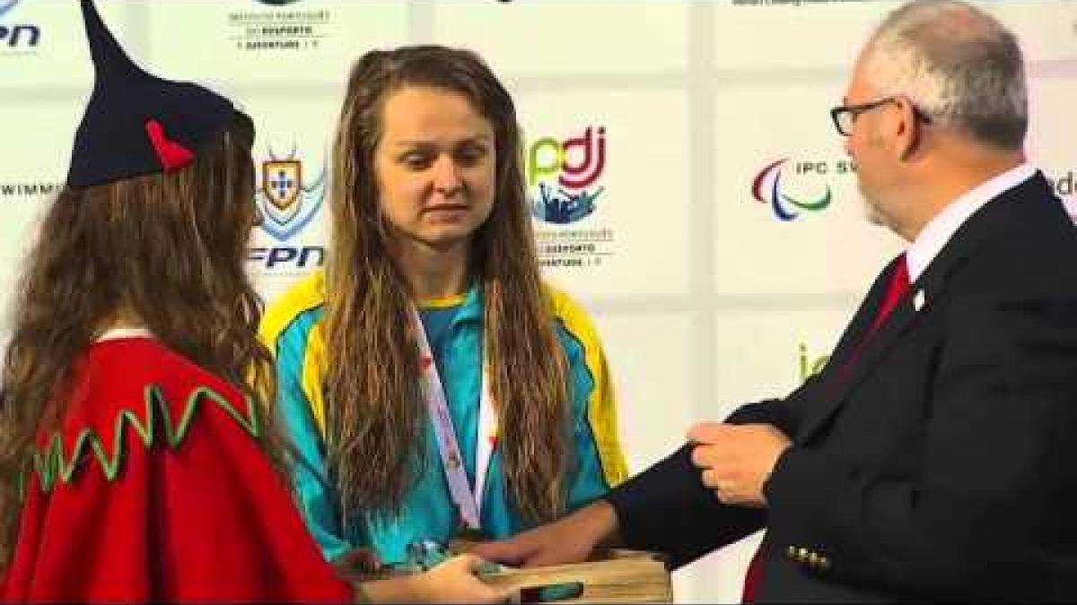 Women's 400m Freestyle S13 | Medals Ceremony | 2016 IPC Swimming European Open Championships Funchal