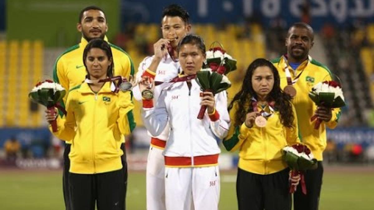 Women's 100m T11 | Victory Ceremony |  2015 IPC Athletics World Championships Doha