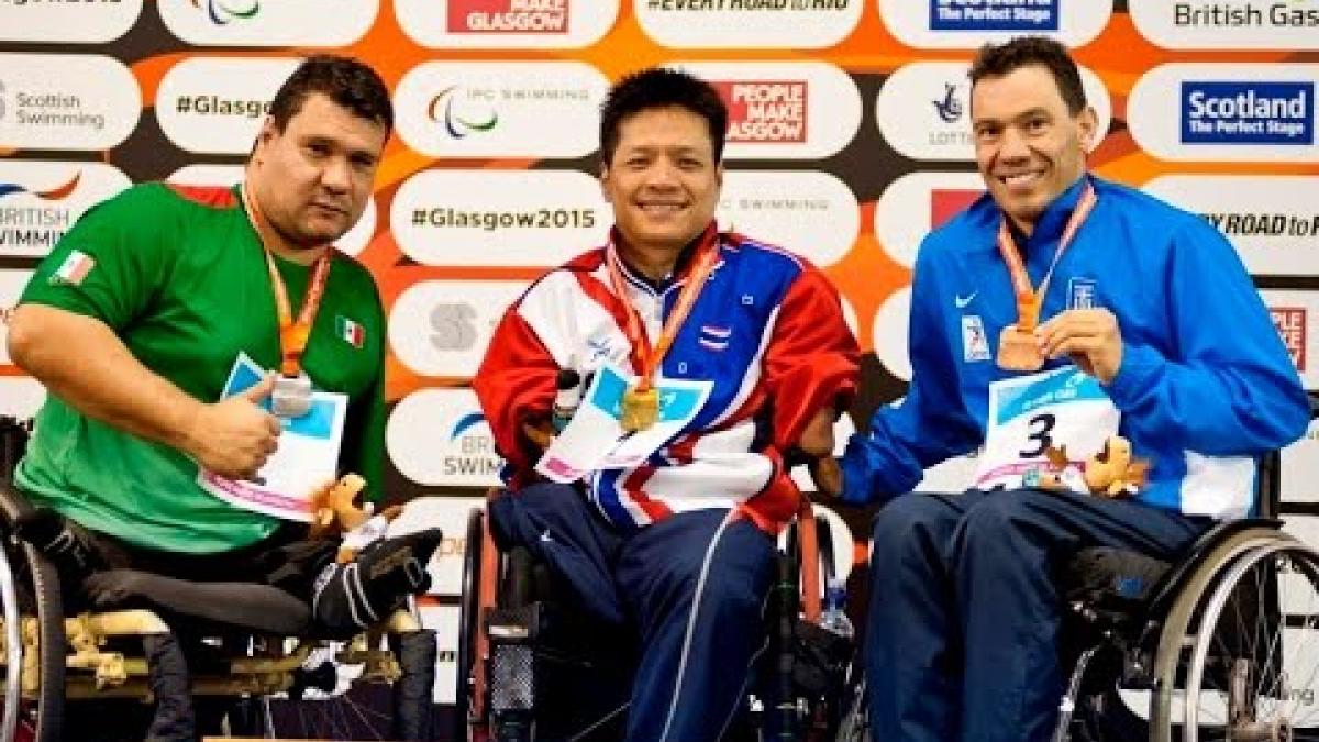 Men's 50m Breaststroke SB2 | Victory Ceremony | 2015 IPC Swimming World Championships Glasgow