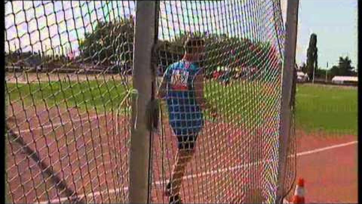 Athletics-M. Dibrova-men's discus throw F35/36 final  - 2013 IPC Athletics World Championships