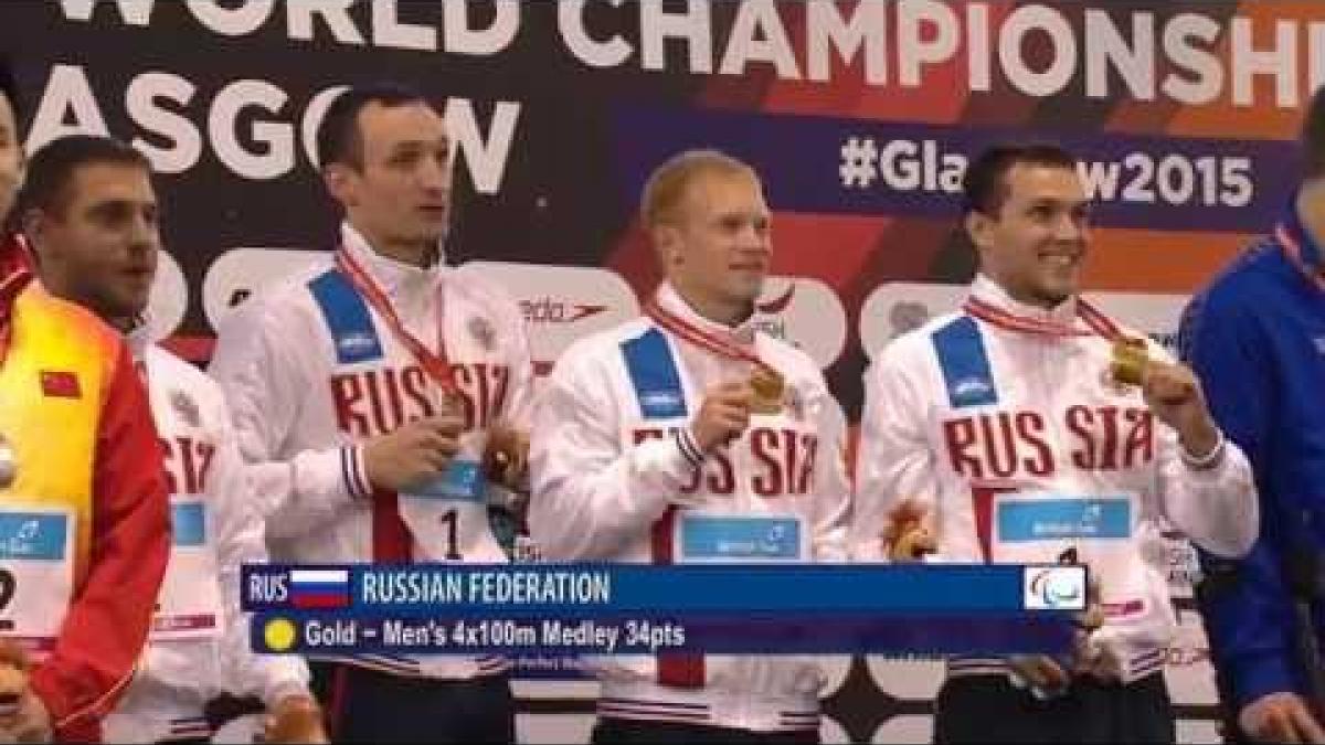 Men's 4x100m Medley Relay 34points | Victory Ceremony | 2015 IPC Swimming World ChampionshipsGlasgow