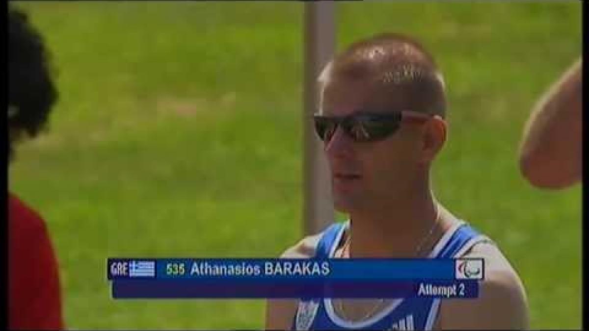 Athletics - Athanasios Barakas - men's triple jump T11 final - 2013 IPC Athletics World C...