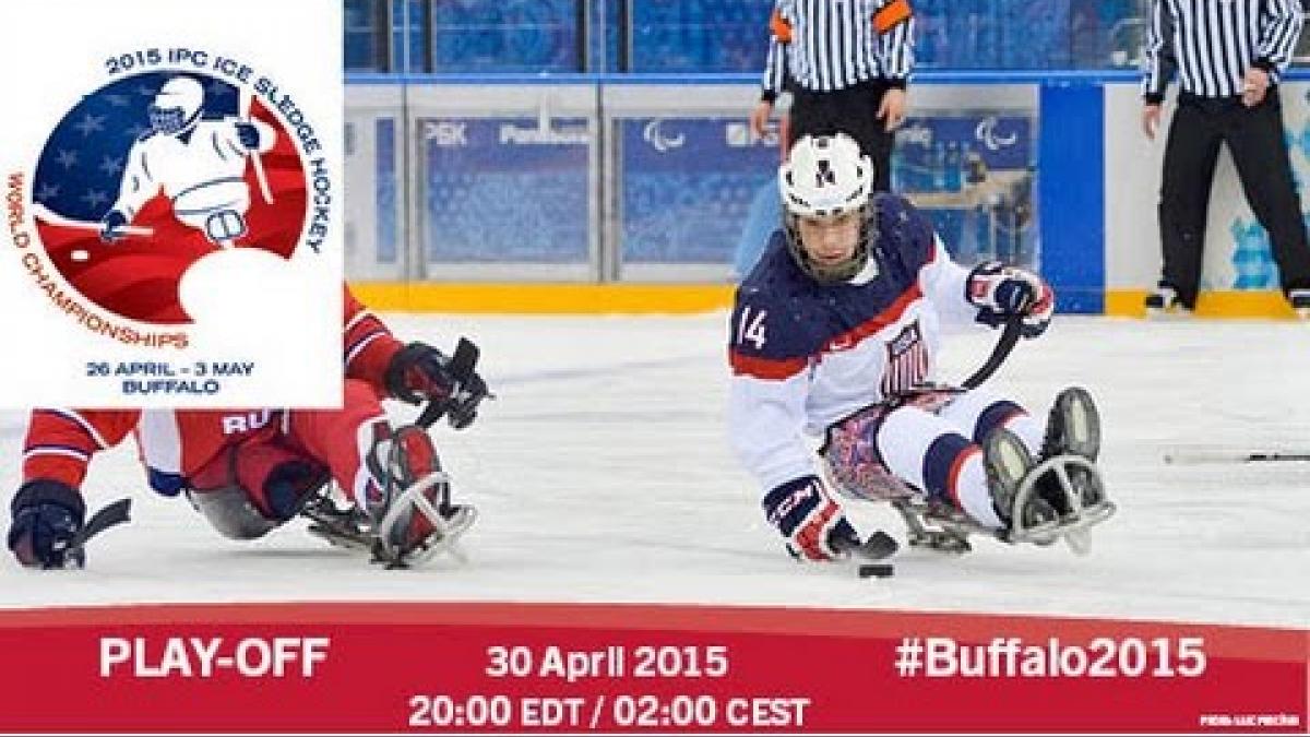 Italy v Japan | Play-off | 2015 IPC Ice Sledge Hockey World Championships A-Pool, Buffalo