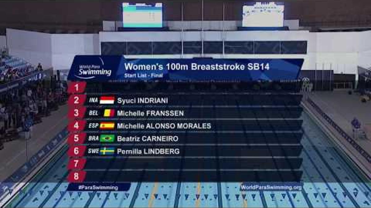 Women's 100 m Breaststroke SB14 Final | Mexico City 2017 World Para Swimming Championships