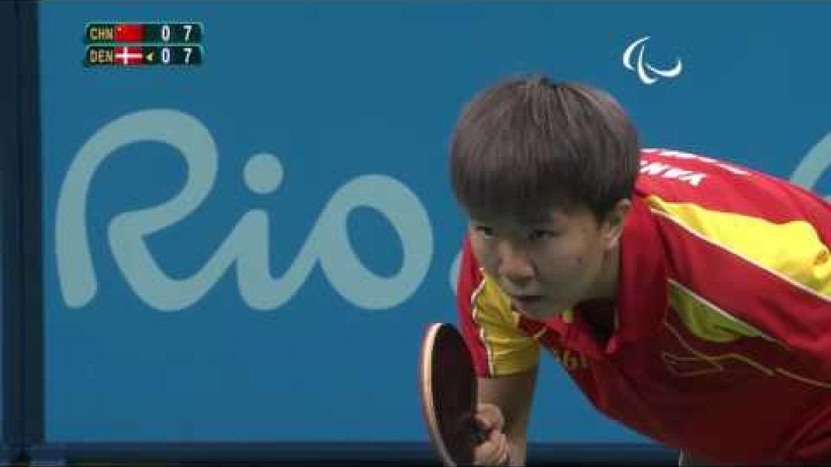 Table Tennis | China v Denmark | Women's Singles- Class 10 Semifinal 1| Rio 2016 Paralympic Games