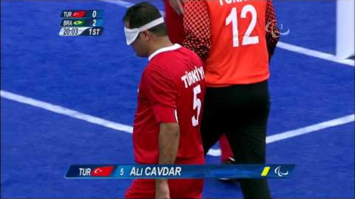 Football 5-a-side - TUR vs BRA - 1st Half P2  - Men's Prelim. Pool B - London 2012 Paralympic Games