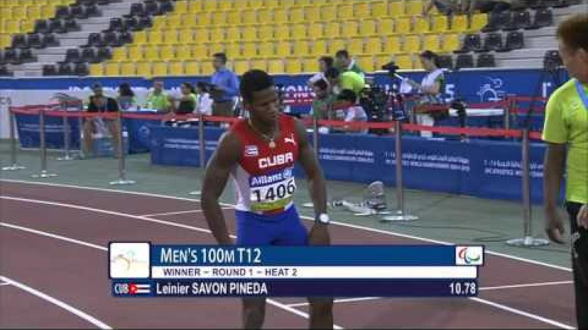 Men's 100m T12 | Round 1 H2 |  2015 IPC Athletics World Championships Doha