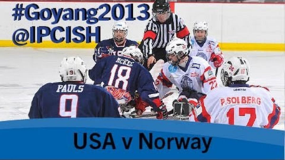 Ice sledge hockey - USA v Norway - 2013 IPC Ice Sledge Hockey World Championships A Pool Goyang