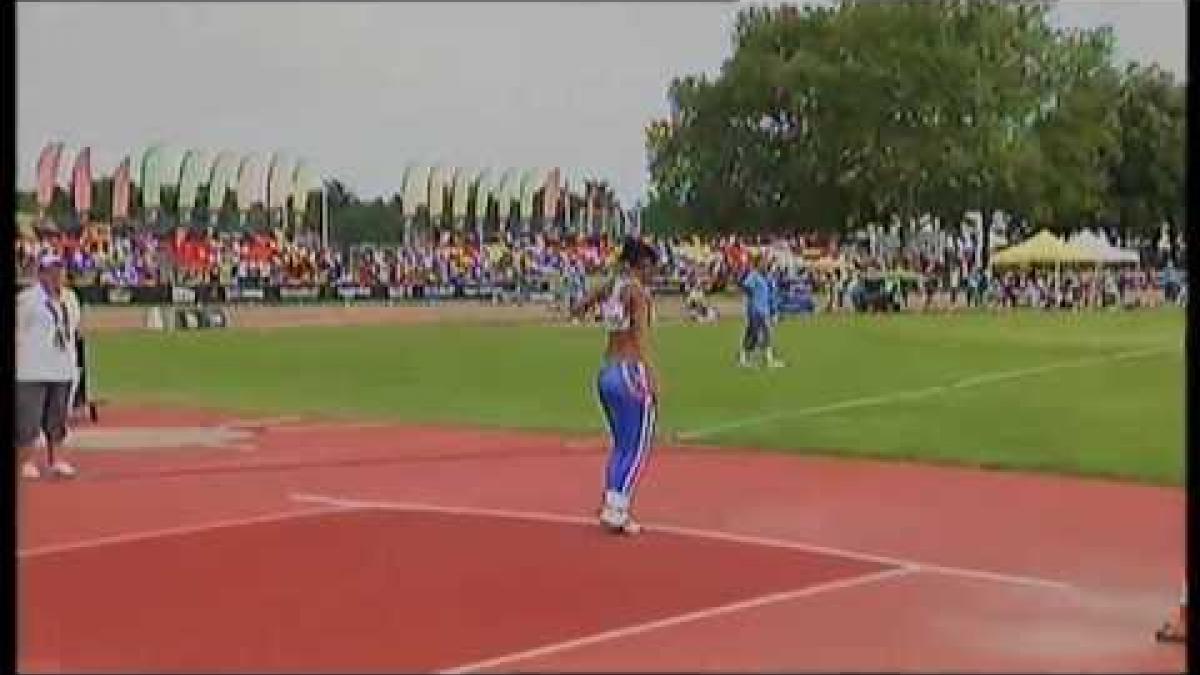 Athletics - Mariel Bethancourt - women's javelin throw F46 final - 2013 IPC Athletics World C...