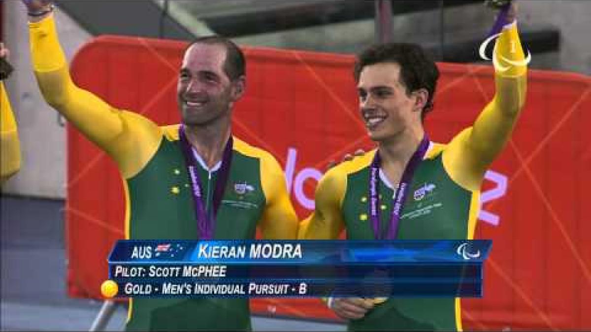 Cycling Track - Men's Individual B Pursuit Victory Ceremony - London 2012 Paralympic Games