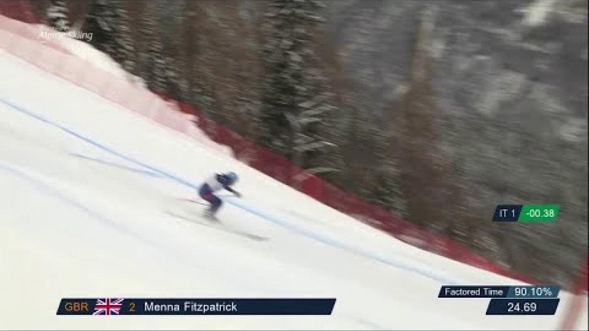 Menna Fitzpatrick and guide Jennifer Kehoe | Super G | 2019 WPAS Championships