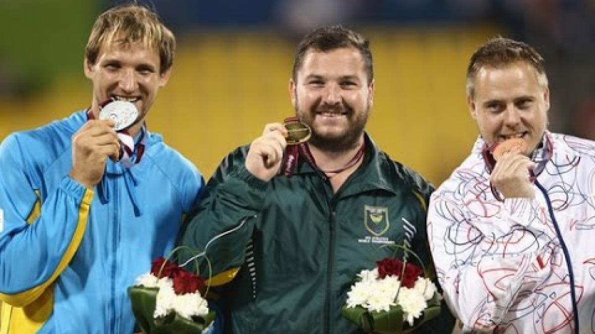 Men's javelin F38 | Victory Ceremony |  2015 IPC Athletics World Championships Doha