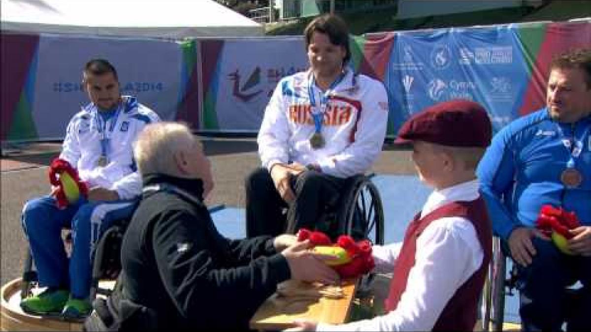Men's javelin F54 | Victory Ceremony | 2014 IPC Athletics European Championships Swansea