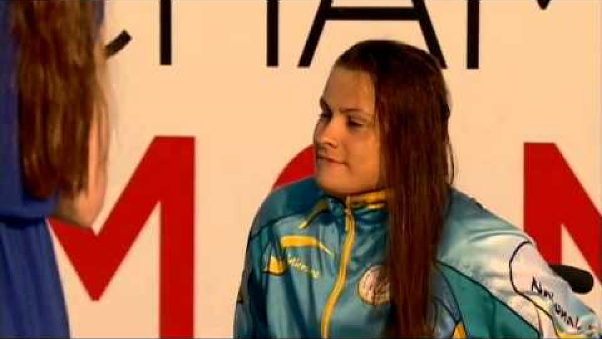 Swimming - women's 100m freestyle S3 medal ceremony - 2013 IPC Swimming World Championships Montreal