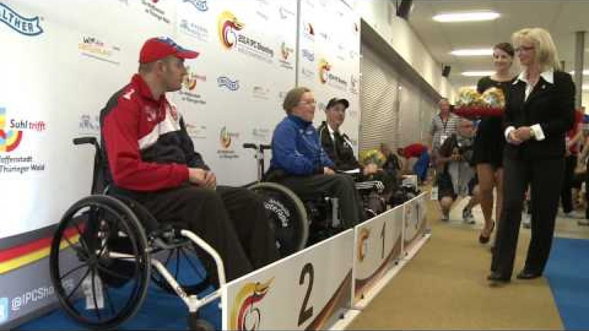 Medals Ceremony | R5 mixed 10m air rifle prone | 2014 IPC Shooting World Championships Suhl