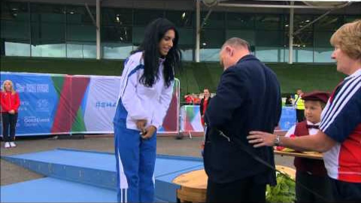 Women's long jump T47 | Victory Ceremony | 2014 IPC Athletics European Championships Swansea