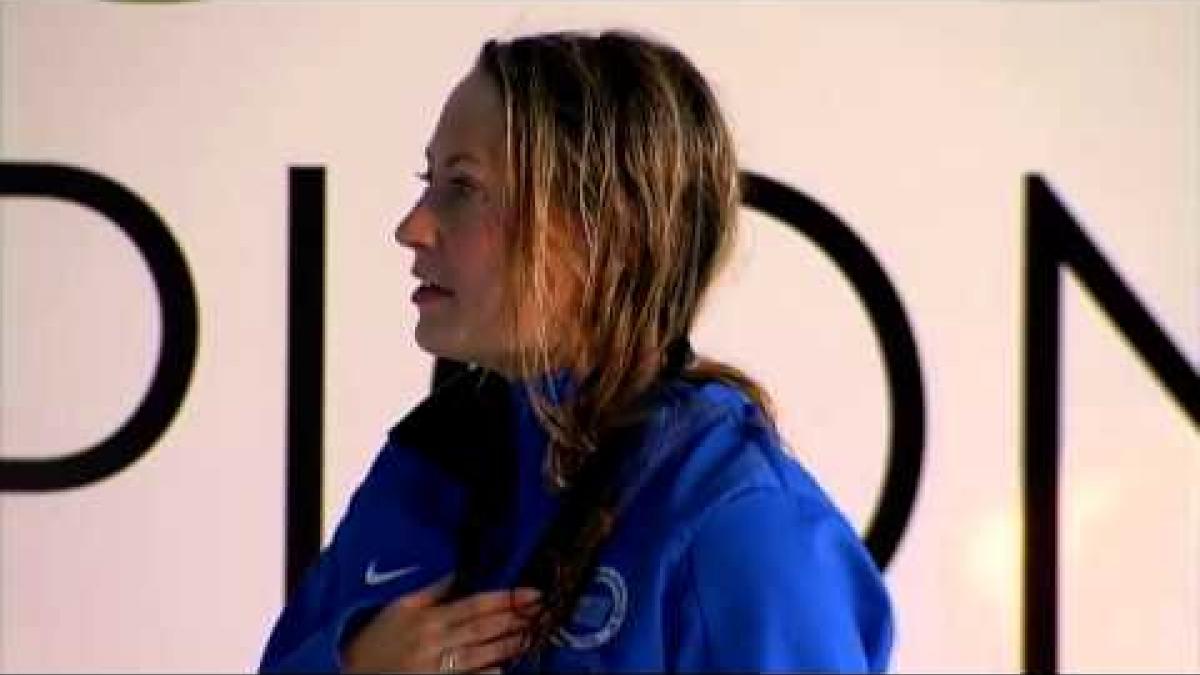 Swimming - women's 400m freestyle S7 medal ceremony - 2013 IPC Swimming World Championships Montreal