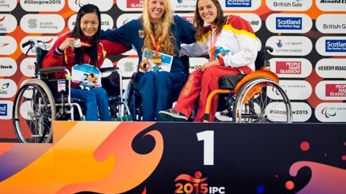 Women's 100m Breaststroke SB5 | Victory Ceremony | 2015 IPC Swimming World Championships Glasgow