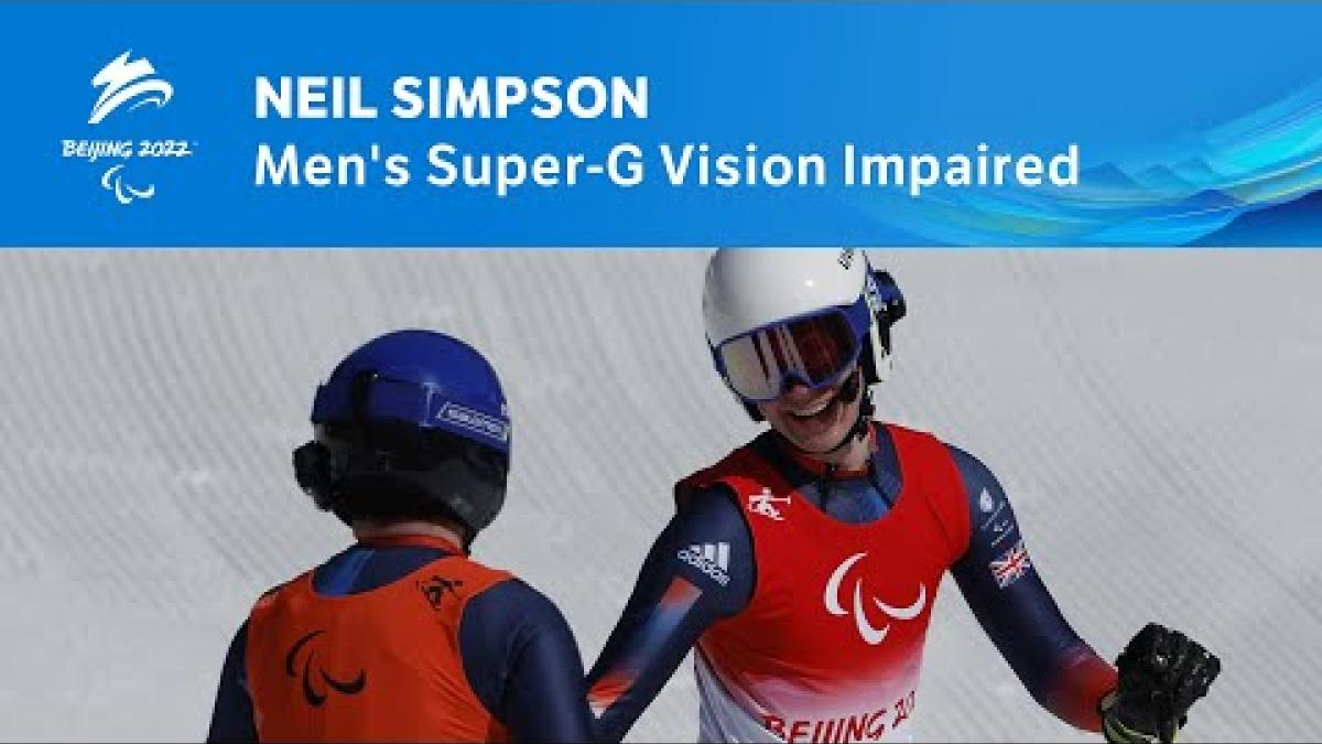 Neil Simpson's gold medal-winning run in the men's Super-G VI event at the Beijing 2022 Paralympic Winter Games. 