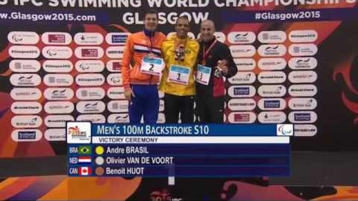 Men's 100m Backstroke S10 | Victory Ceremony | 2015 IPC Swimming World Championships Glasgow