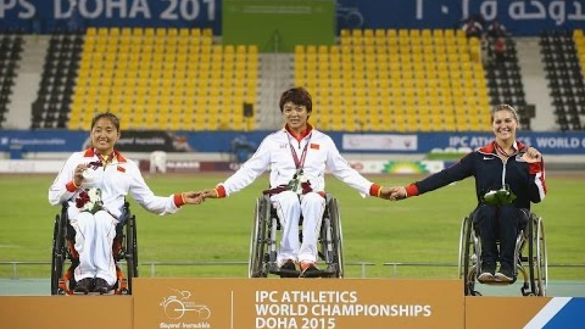 Women's 5,000m T54 | Victory Ceremony |  2015 IPC Athletics World Championships Doha