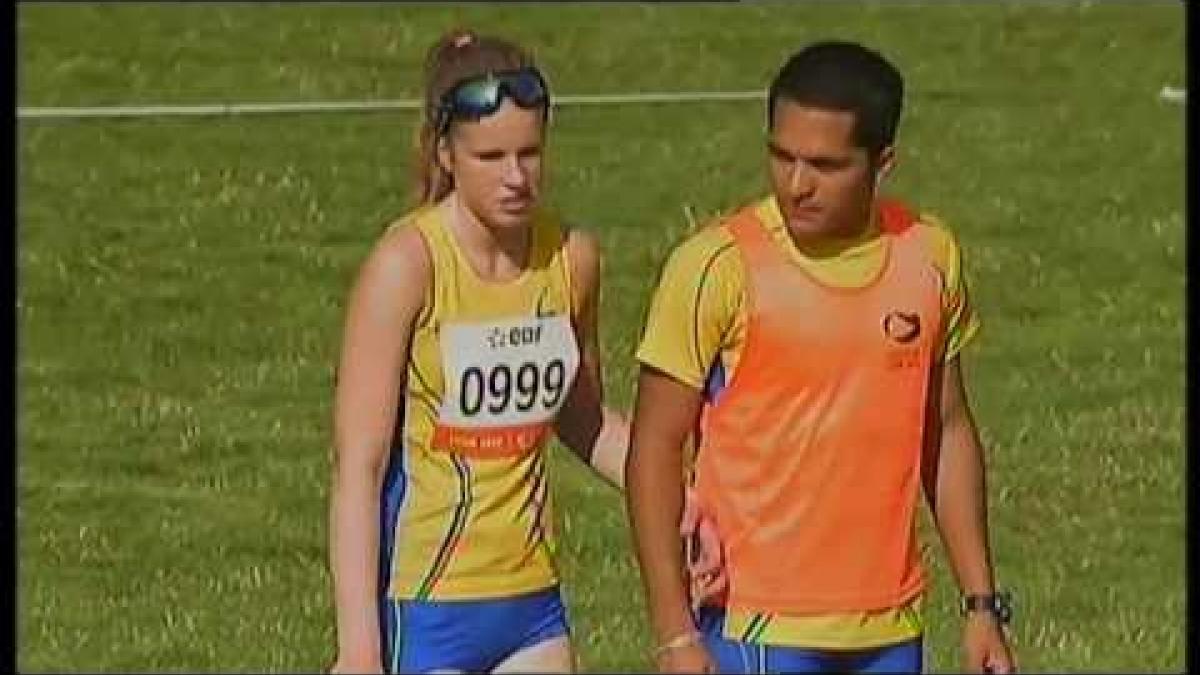 Athletics - Viktoria Karslsson - women's long jump T11 final - 2013 IPC Athletics World C...