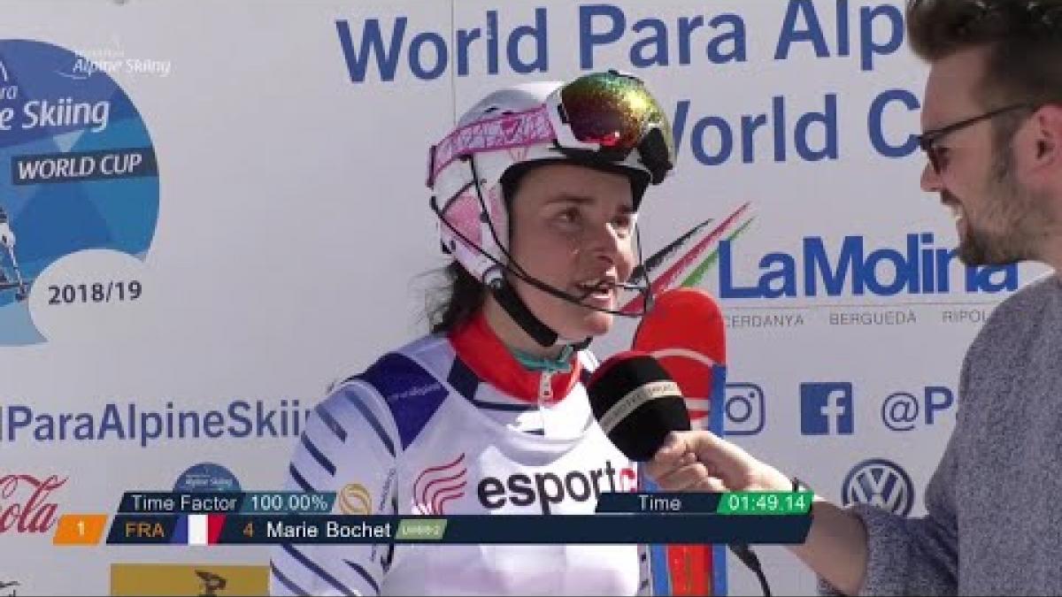 Marie Bochet | Slalom Standing Day 4 | World Para Alpine World Cup | La Molina 2019