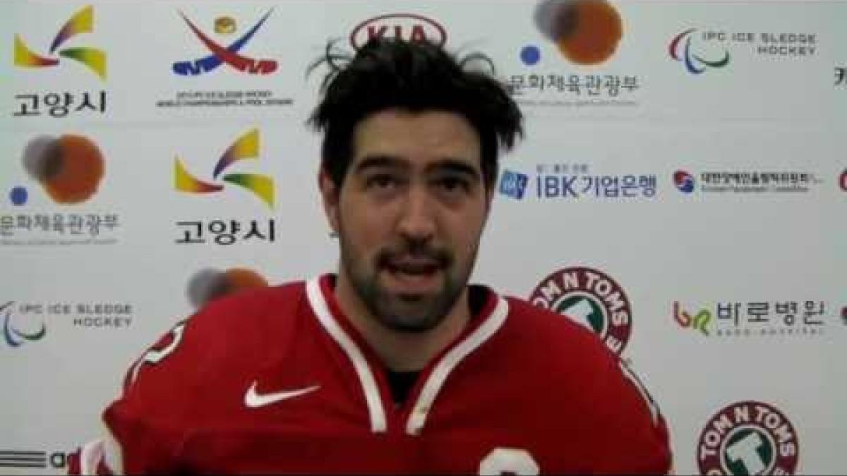 Canada's Greg Westlake - 2013 IPC Ice Sledge Hockey World Championships A-Pool Goyang