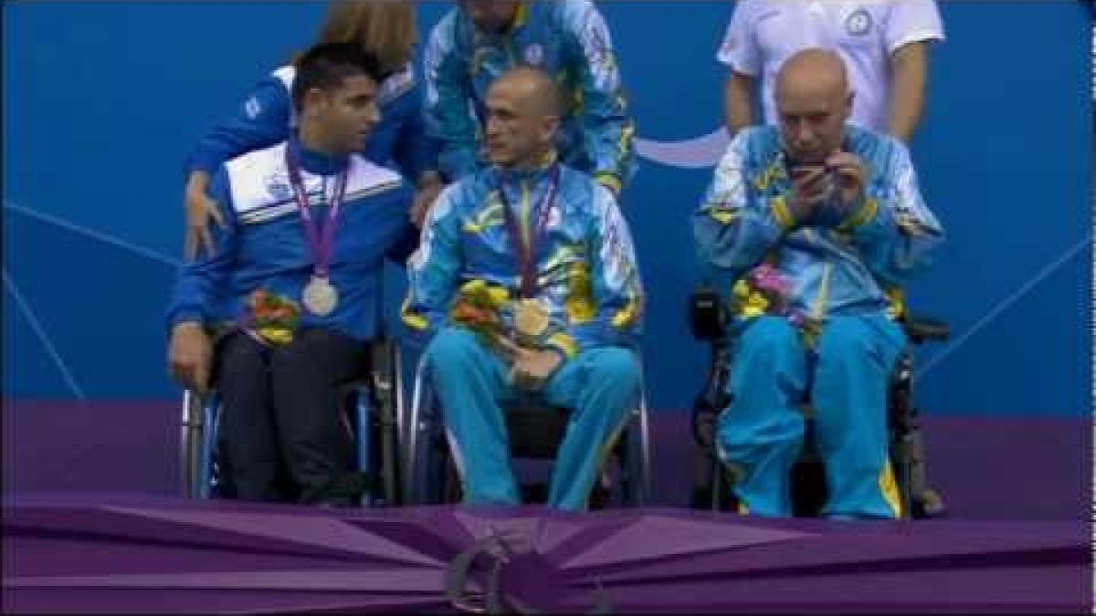 Swimming - Men's 50m Backstroke -  S1 Victory Ceremony - London 2012 Paralympic Games