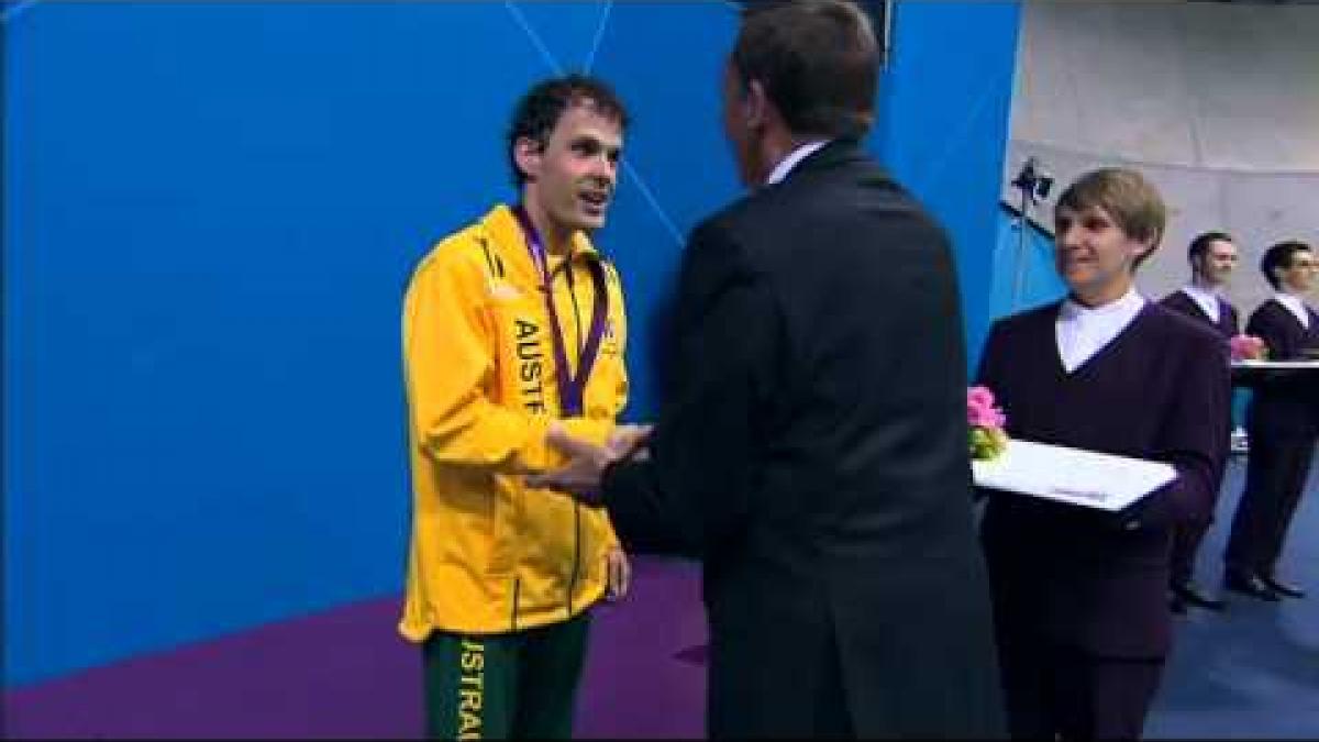 Swimming   Men's 100m Breaststroke   SB7 Victory Ceremony   2012 London Paralympic Games