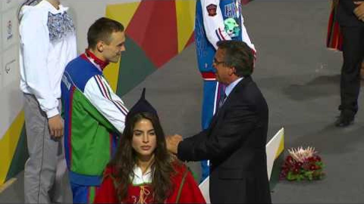 Men's 100m Breaststroke SB12 |Medals Ceremony| 2016 IPC Swimming European Open Championships Funchal