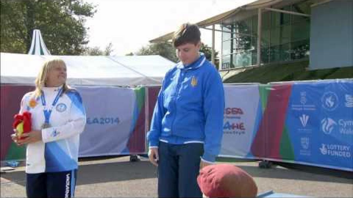 Women's shot put F35/F36 | Victory Ceremony | 2014 IPC Athletics European Championships Swansea