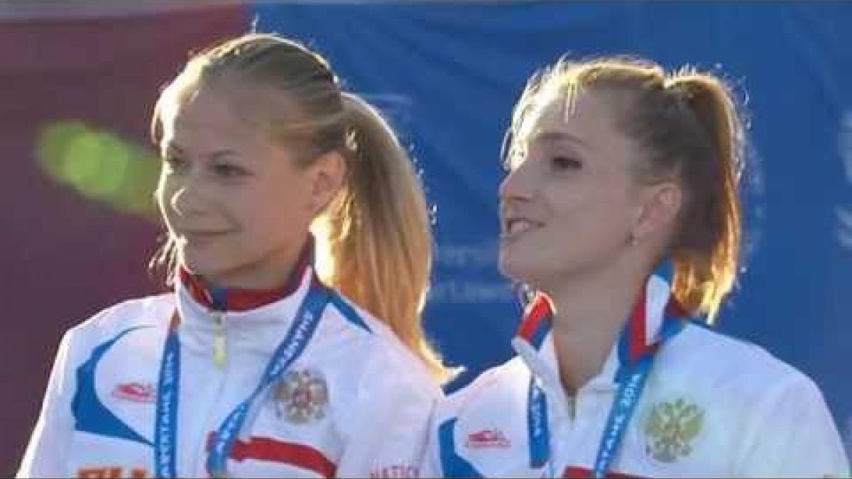 Women's 4x100m relay T35-38 | Victory Ceremony | 2014 IPC Athletics European Championships Swansea