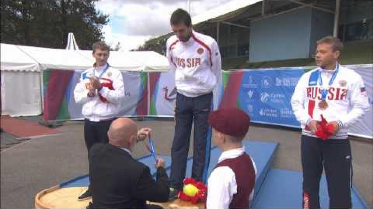 Men's 400m T13 | Victory Ceremony| 2014 IPC Athletics European Championships Swansea