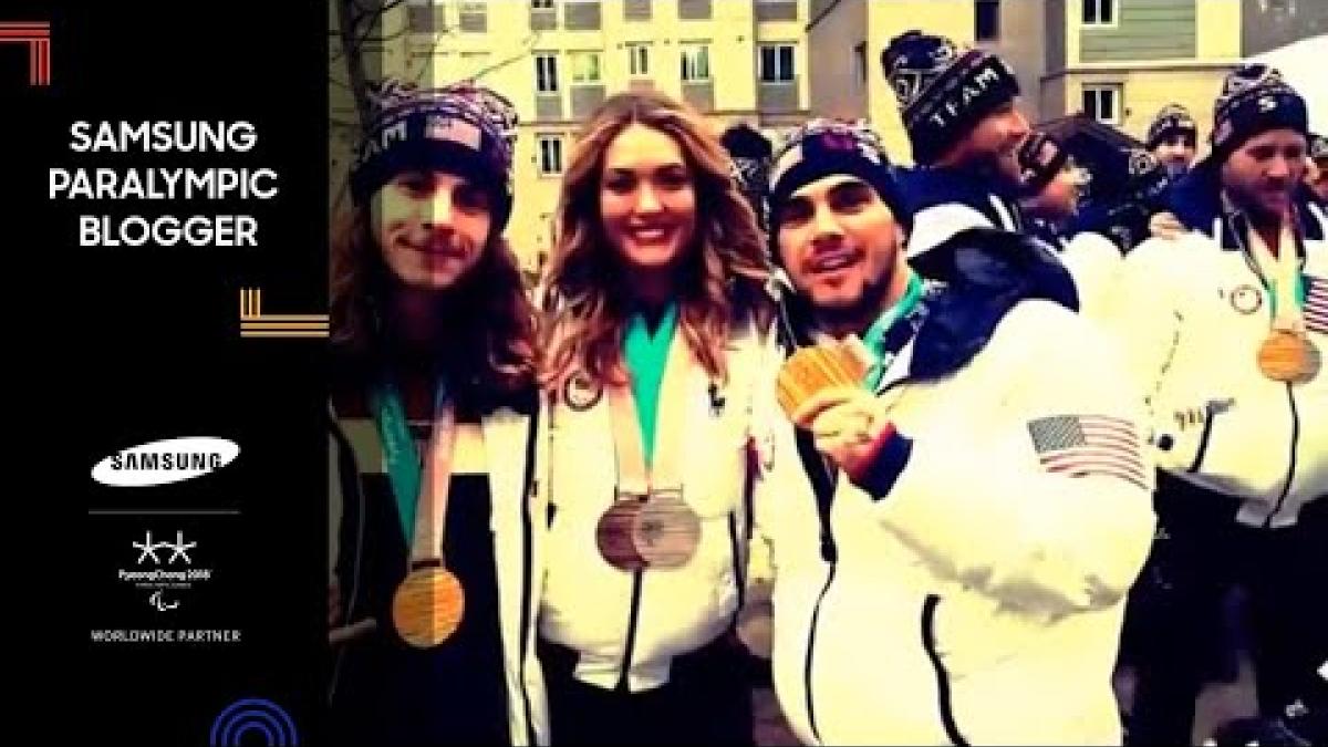 Megan Psyllos | Paralympic Winter Games Closing Ceremony with Team USA | Samsung Paralympic Blogger