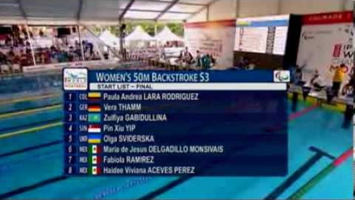Swimming - women's 50m backstroke S3 - 2013 IPC Swimming World Championships Montreal
