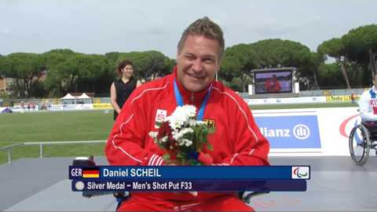 Men's shot put F33 | Victory Ceremony | 2016 IPC Athletics European Championships Grosseto