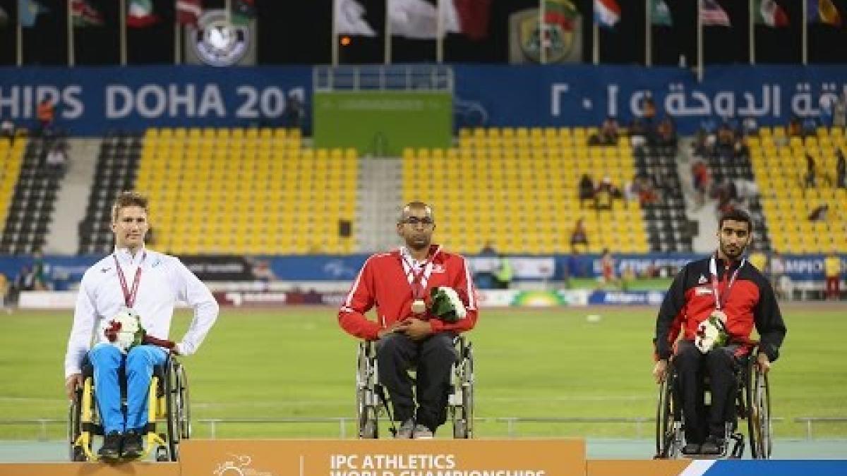 Men's 400m T34 | Victory Ceremony |  2015 IPC Athletics World Championships Doha