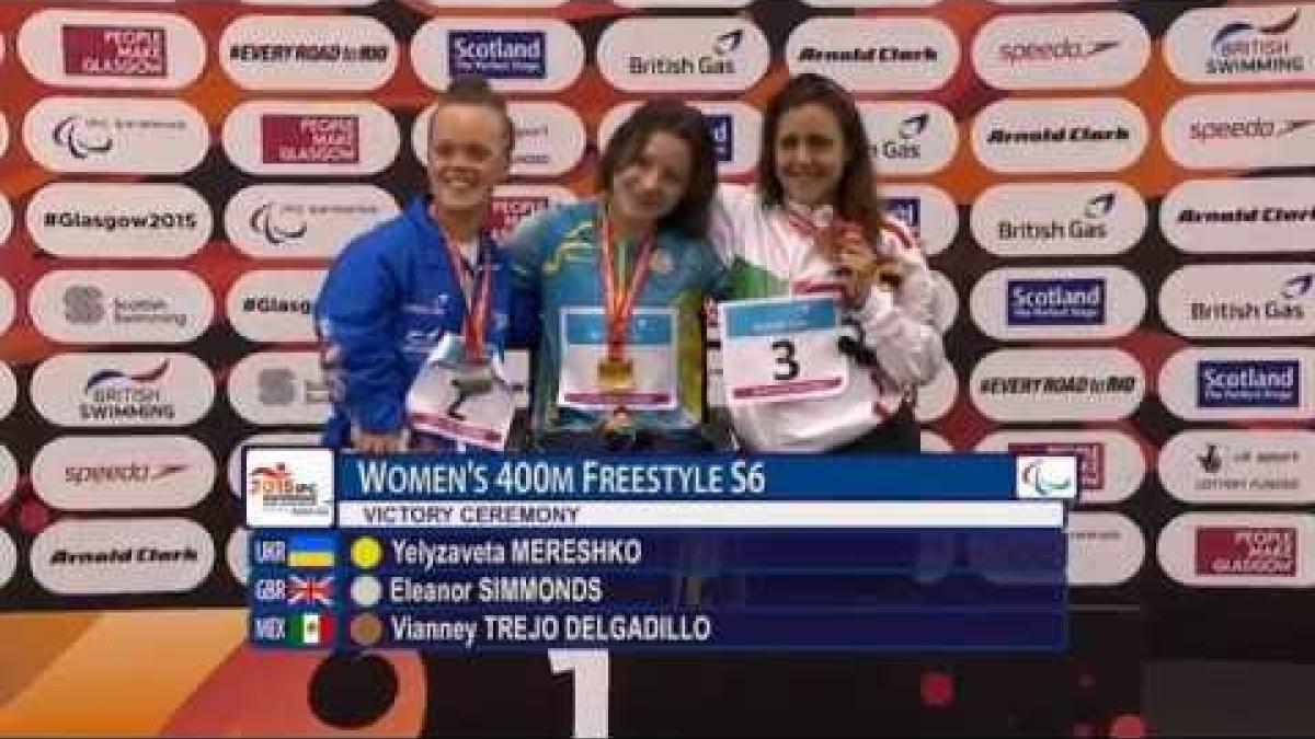 Women's 400m Freestyle S6 | Victory Ceremony | 2015 IPC Swimming World Championships Glasgow