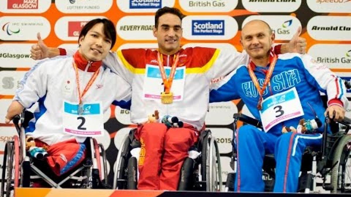Men's 50m Breaststroke SB3 | Victory Ceremony | 2015 IPC Swimming World Championships Glasgow