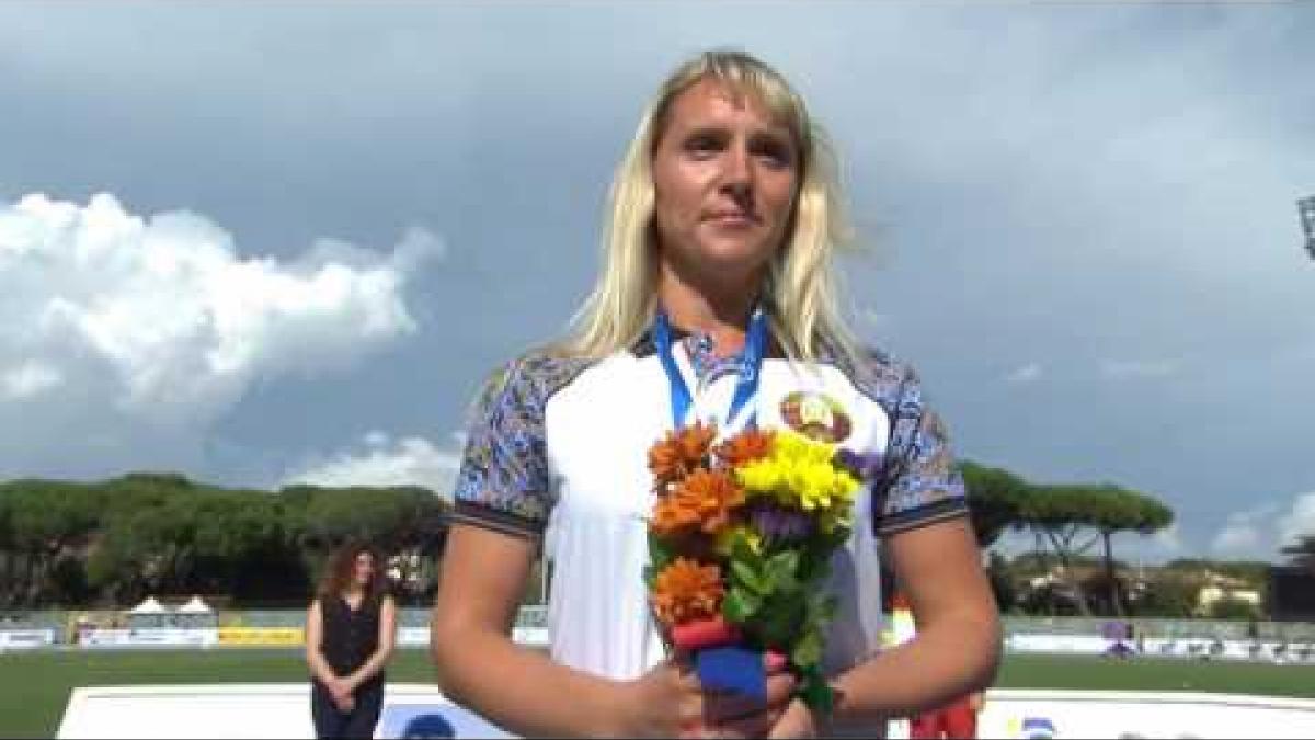 Women's long jump T12 | Victory Ceremony | 2016 IPC Athletics European Championships Grosseto