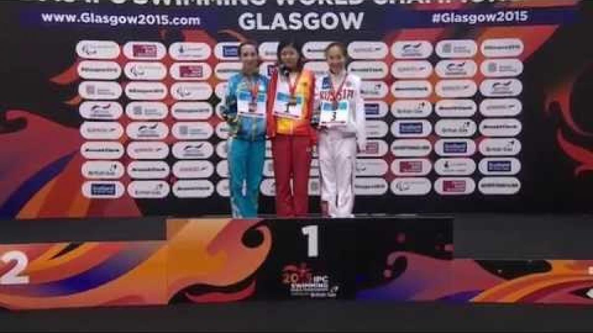 Women's 100m Backstroke S6 | Victory Ceremony | 2015 IPC Swimming World Championships Glasgow