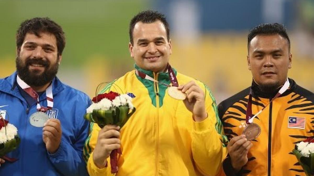 Men's shot put F20 | Victory Ceremony |  2015 IPC Athletics World Championships Doha