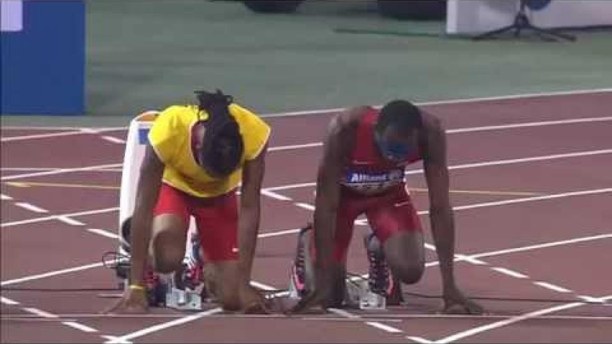 Men's 100m T11 | Semifinal 2 |  2015 IPC Athletics World Championships Doha