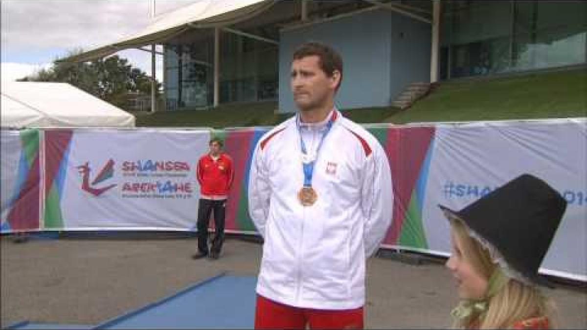 Men's shot put F36 | Victory Ceremony | 2014 IPC Athletics European Championships Swansea