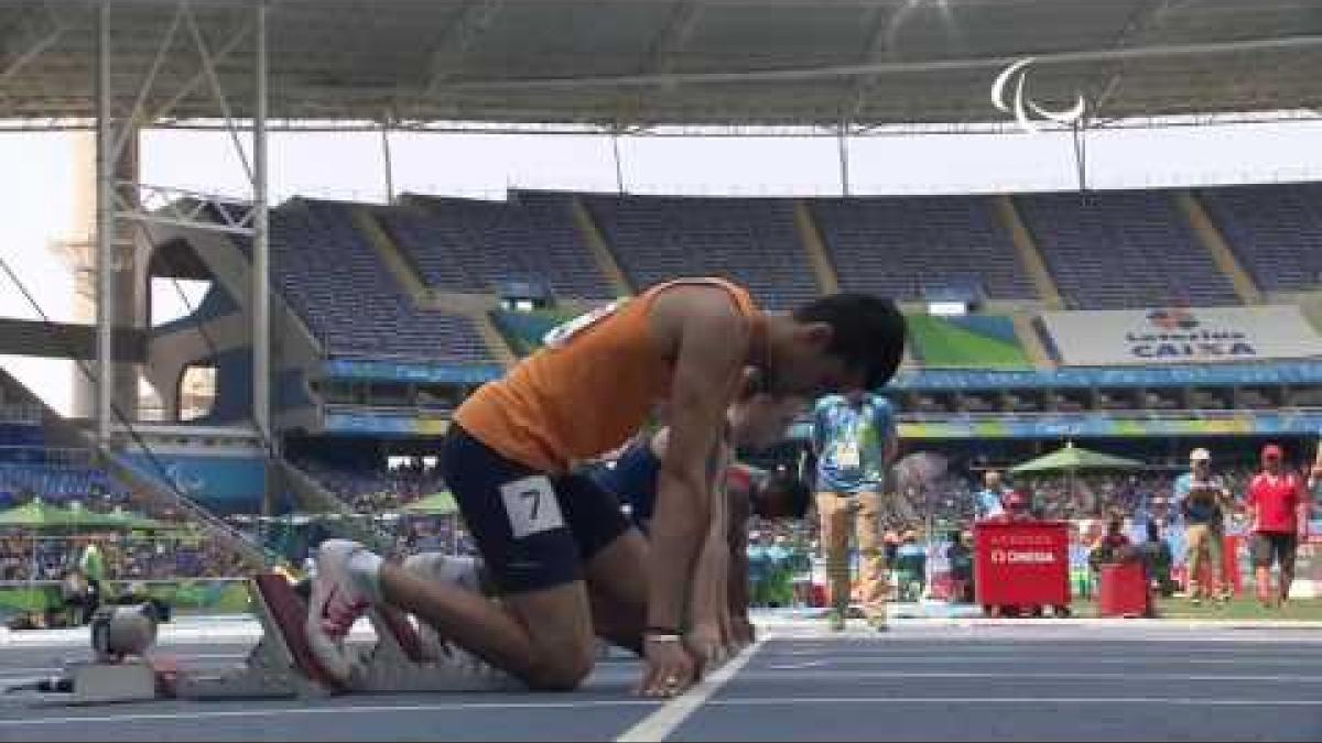 Athletics | Men's 100m - T12 Round 1 Heat 1 | Rio 2016 Paralympic Games